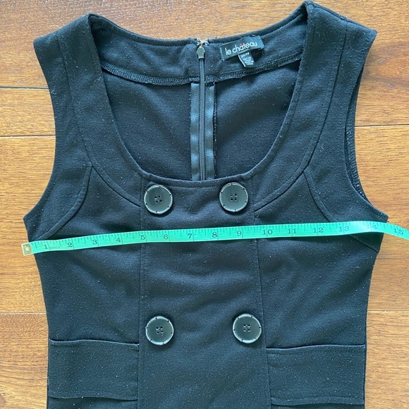 Vintage 90s Le Chateau Black Sleeveless Mini Dress - Picture 13 of 14